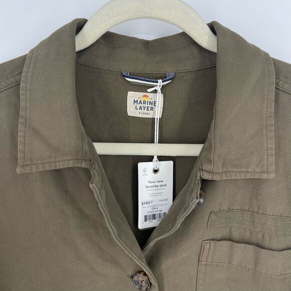 Marine Layer Gracey Chore Coat Olive Green XL Organic Cotton NWT - Picture 3 of 8